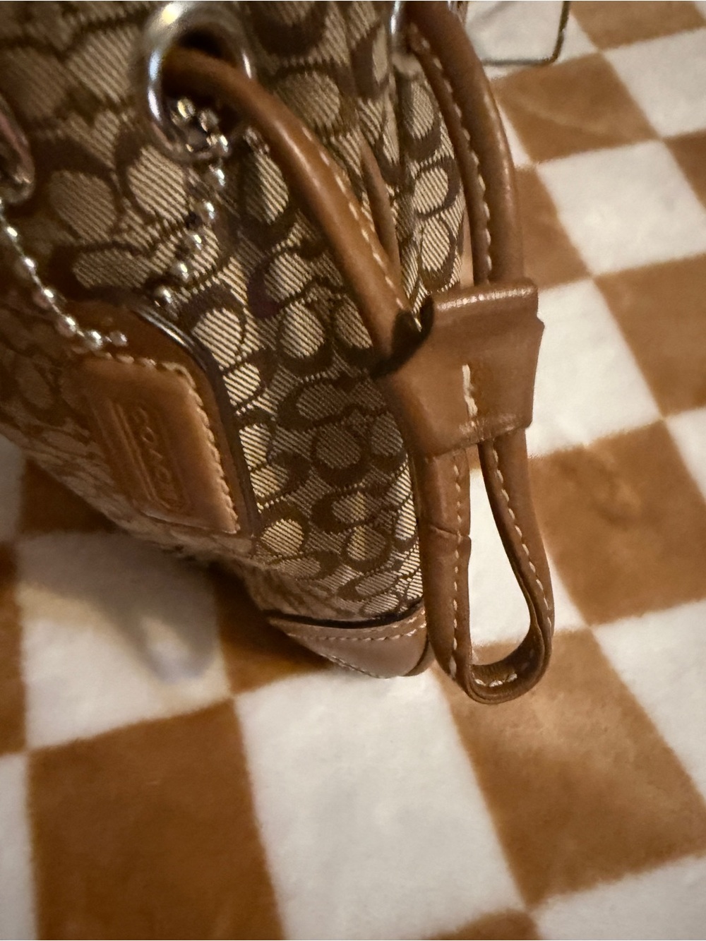 Coach Soho Signature Mini Drawstring Bucket Bag Wristlet Pouch RARE Vintage Y2K - Picture 16 of 16